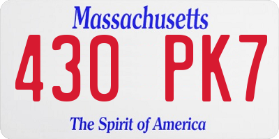 MA license plate 430PK7
