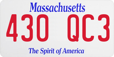 MA license plate 430QC3