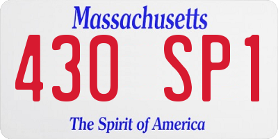 MA license plate 430SP1