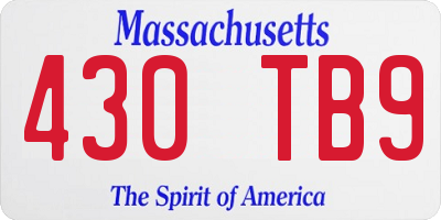 MA license plate 430TB9