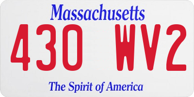 MA license plate 430WV2