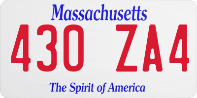 MA license plate 430ZA4