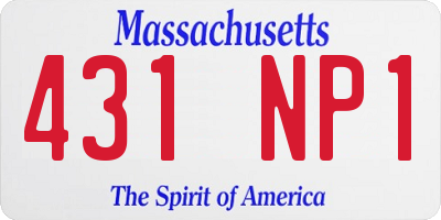 MA license plate 431NP1
