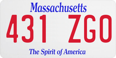 MA license plate 431ZG0