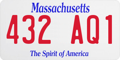 MA license plate 432AQ1