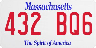 MA license plate 432BQ6