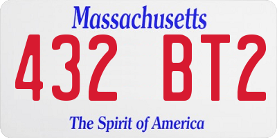MA license plate 432BT2