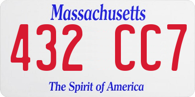 MA license plate 432CC7