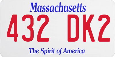 MA license plate 432DK2