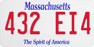 MA license plate 432EI4