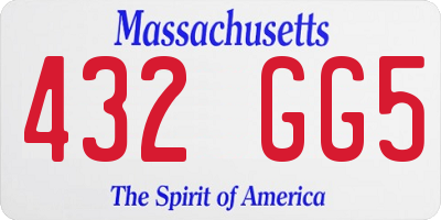MA license plate 432GG5
