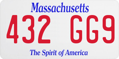 MA license plate 432GG9