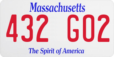 MA license plate 432GO2