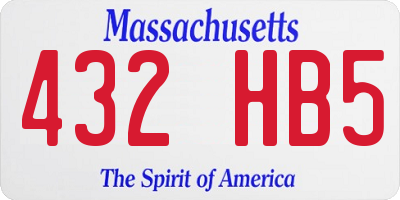 MA license plate 432HB5