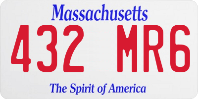 MA license plate 432MR6