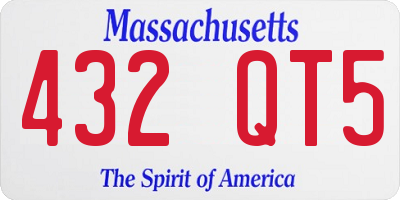 MA license plate 432QT5