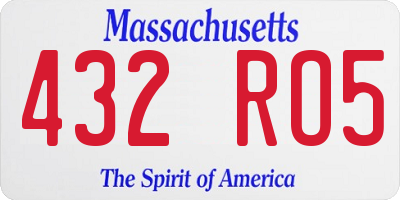 MA license plate 432RO5