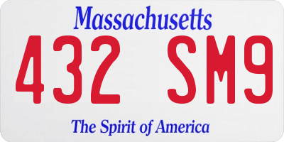 MA license plate 432SM9