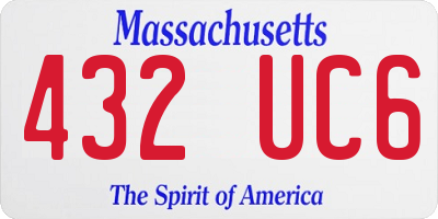 MA license plate 432UC6