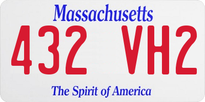 MA license plate 432VH2