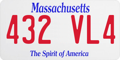 MA license plate 432VL4