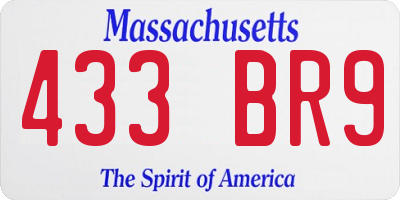 MA license plate 433BR9