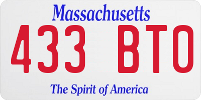 MA license plate 433BT0