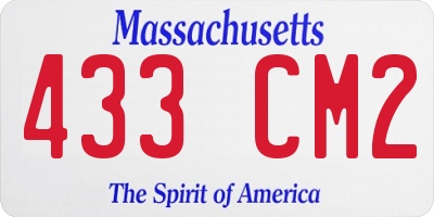 MA license plate 433CM2
