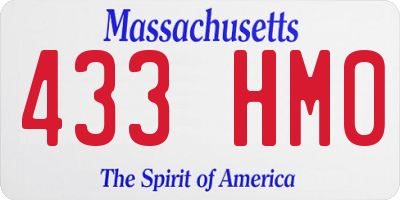 MA license plate 433HM0
