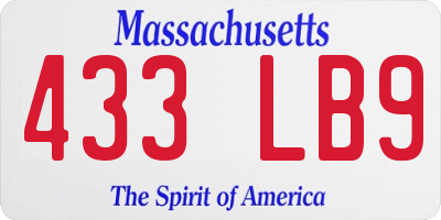 MA license plate 433LB9
