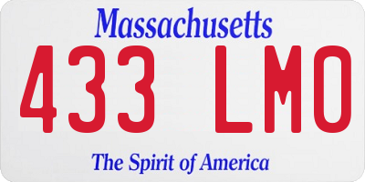 MA license plate 433LM0