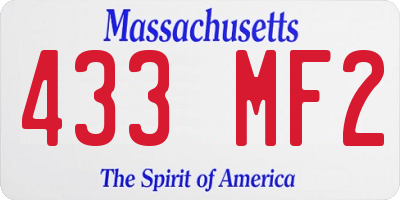 MA license plate 433MF2