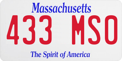 MA license plate 433MS0