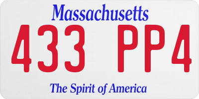 MA license plate 433PP4