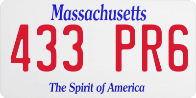 MA license plate 433PR6