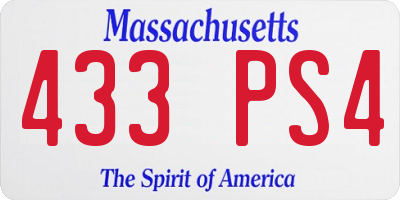 MA license plate 433PS4