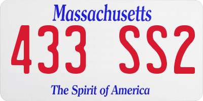MA license plate 433SS2