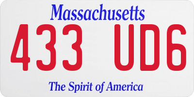MA license plate 433UD6