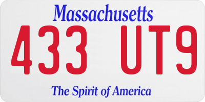 MA license plate 433UT9