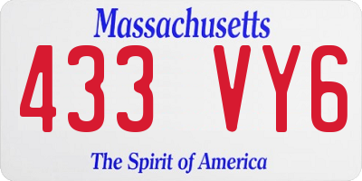 MA license plate 433VY6