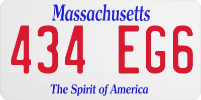 MA license plate 434EG6