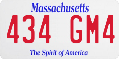 MA license plate 434GM4