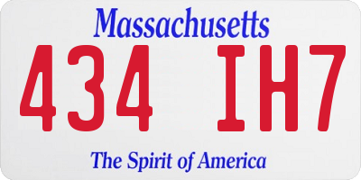 MA license plate 434IH7