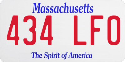 MA license plate 434LF0