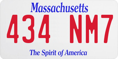 MA license plate 434NM7