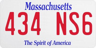 MA license plate 434NS6