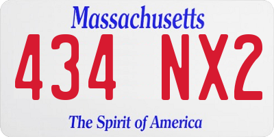 MA license plate 434NX2
