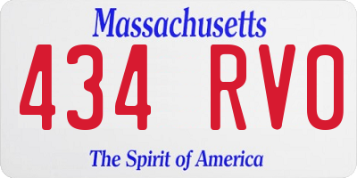MA license plate 434RV0