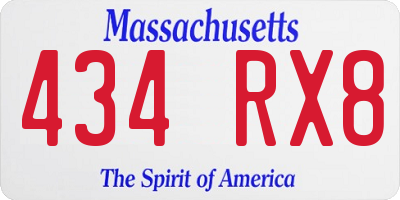MA license plate 434RX8