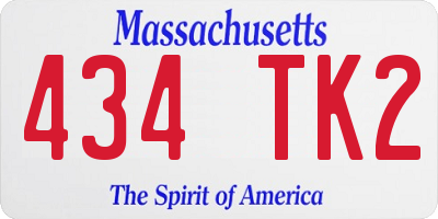MA license plate 434TK2